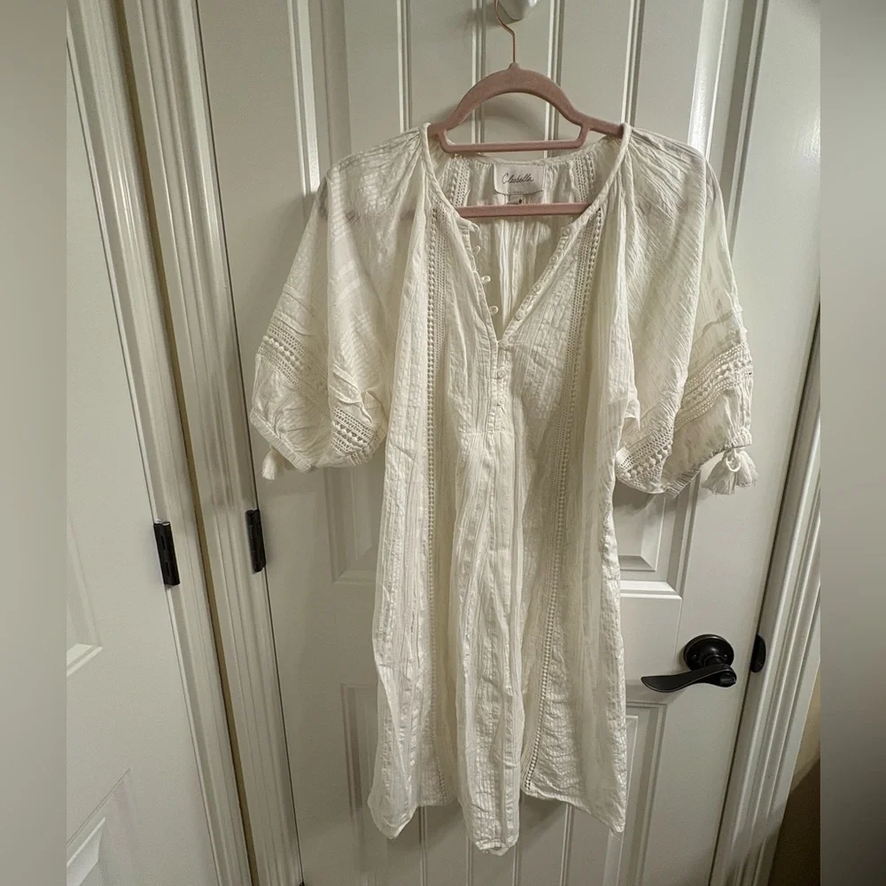 CLEOBELLA alba mini dress in ivory boho chic summer style size M VGUC Swim Cover - Picture 2 of 11